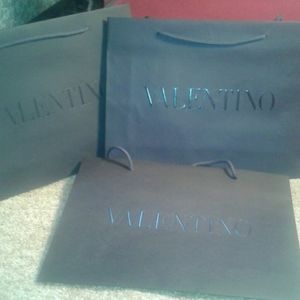 3 Black on Black Valentino Shopping Bags wHandles